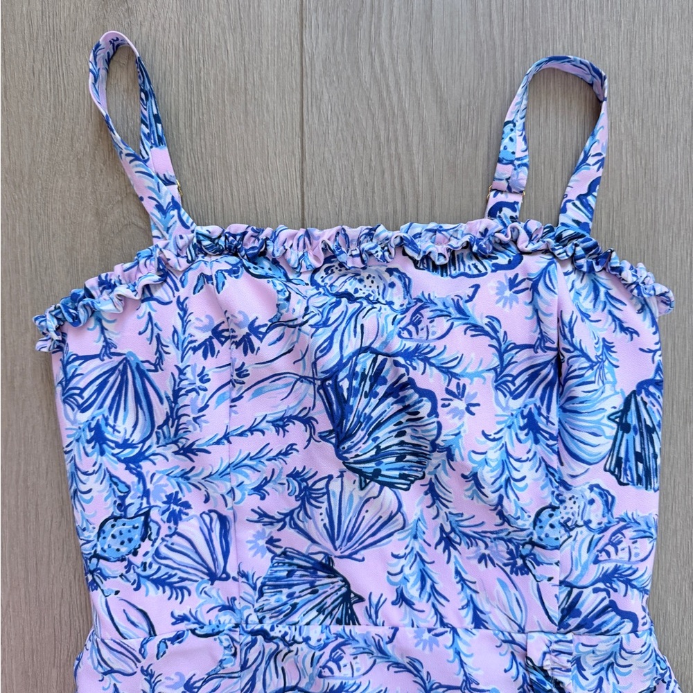 Lilly Pulitzer Floral Pink and Blue Romper - Picture 3 of 6